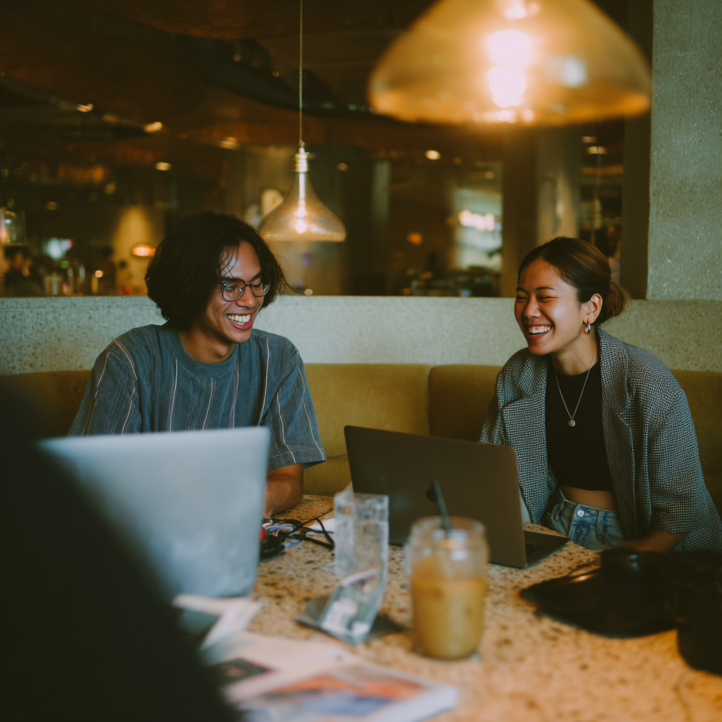 Coworking cafe meeting space